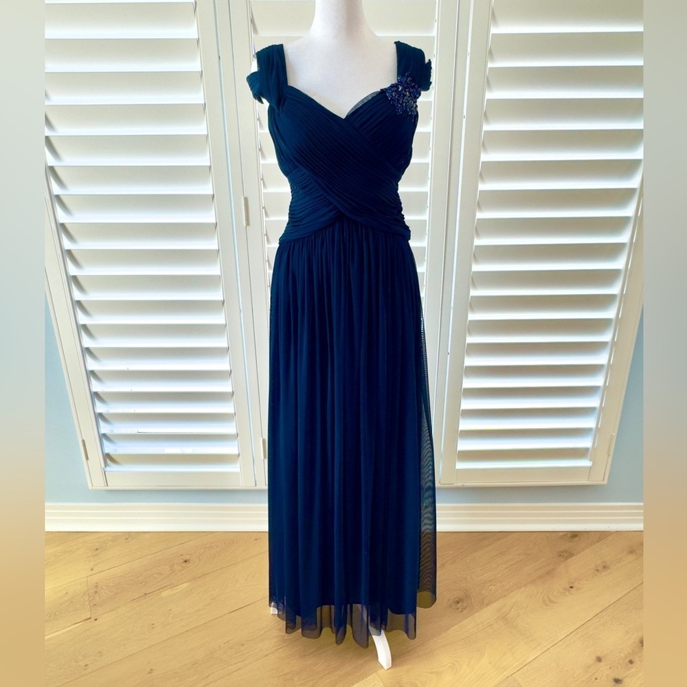 JS Collections Navy Blue Gown Formal MOB MOG Size 6